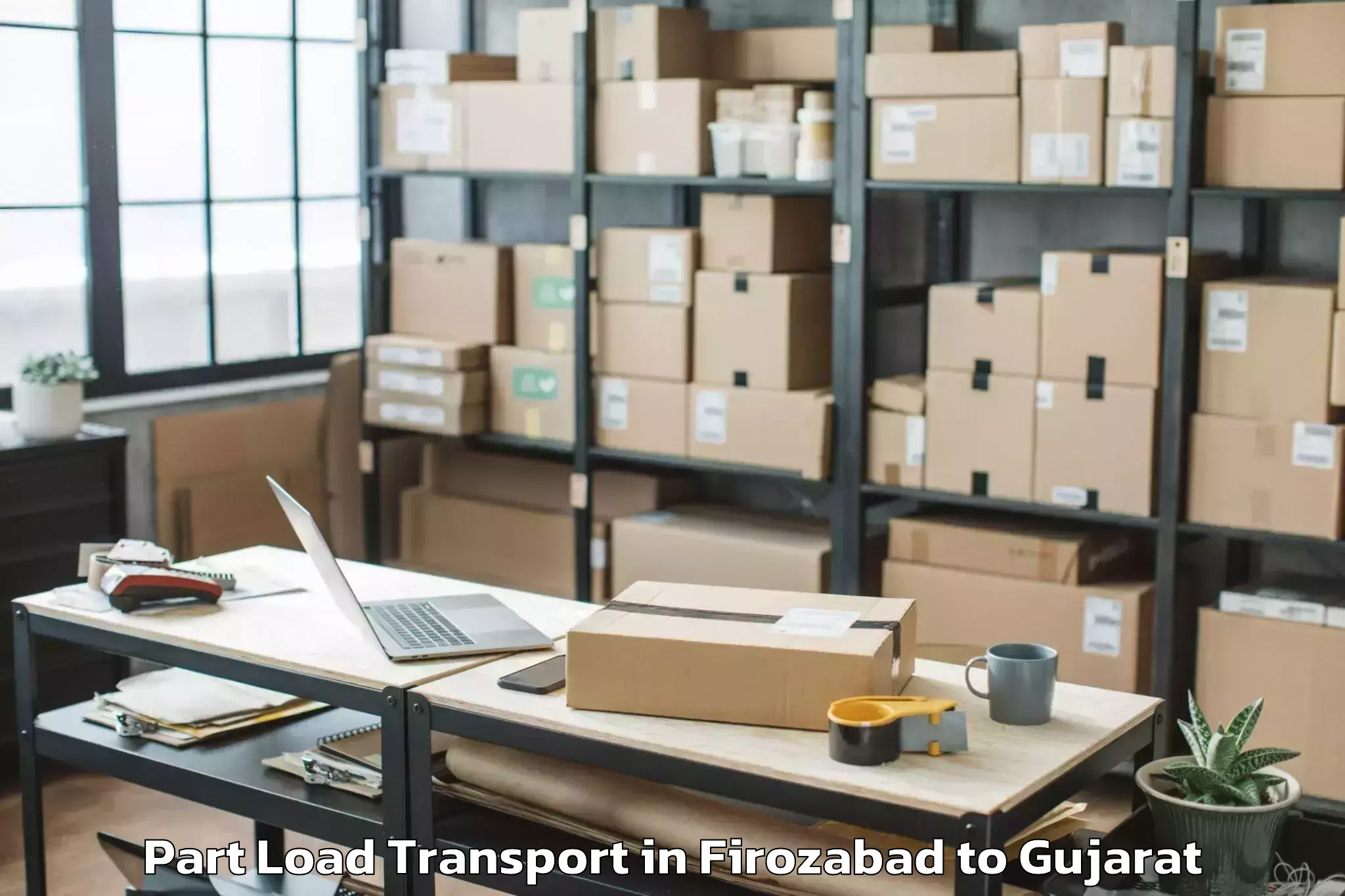 Expert Firozabad to Keshod Part Load Transport